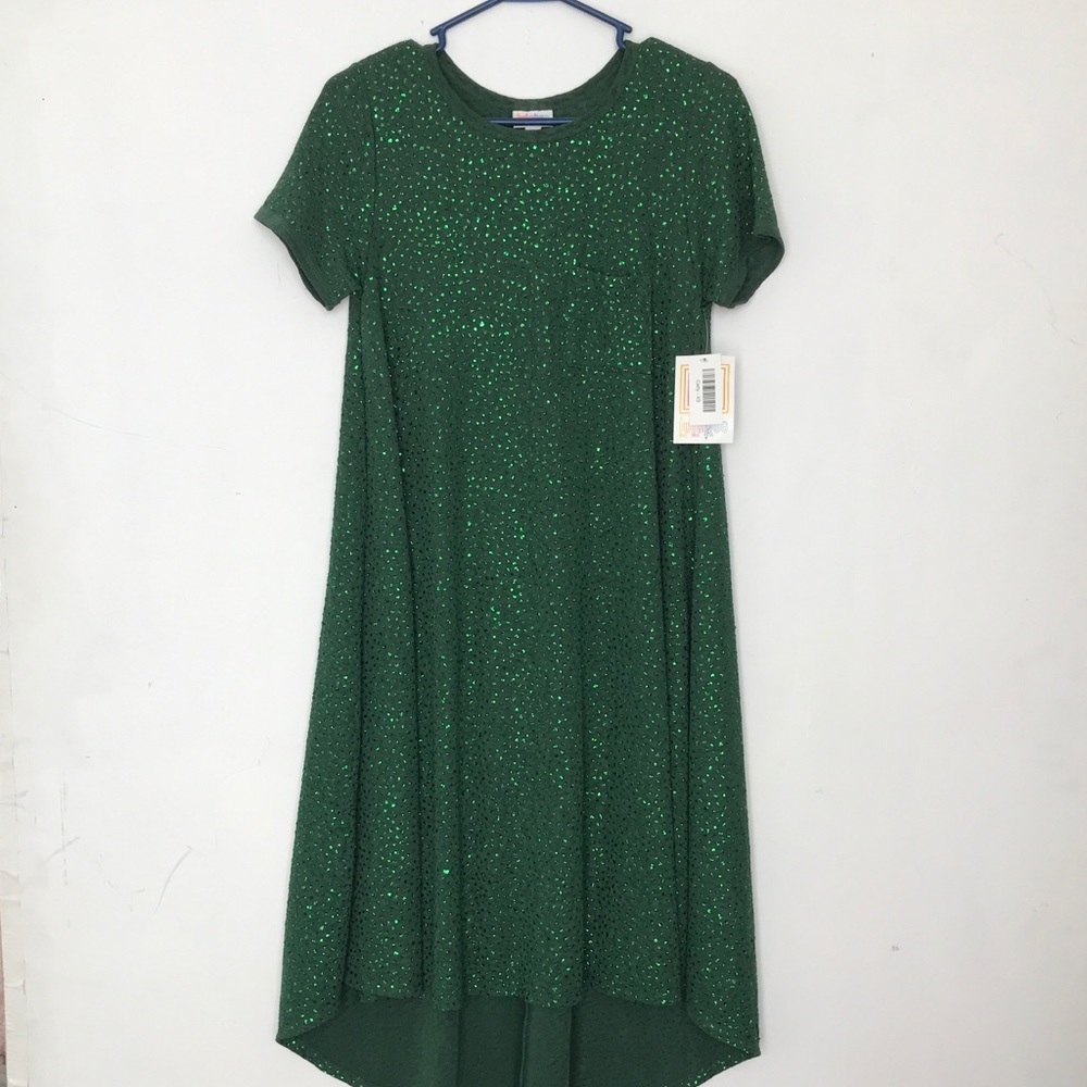 Lularoe Elegant Carly, Emerald Green Glitter